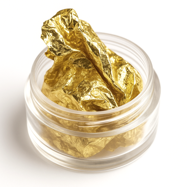 Nagelfolie. imitat Gold, in Dose. Zupffolie, Blattgold