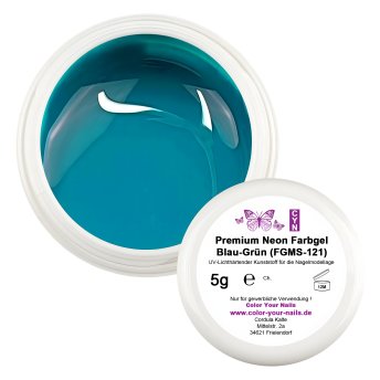 5g Premium NEON Farbgel. Blau-Grün (MS-121)