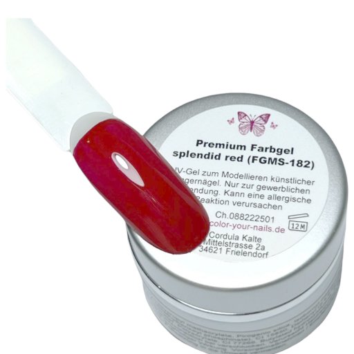 Premium Farbgel splendid red (FGMS-182) - HEMA FREE