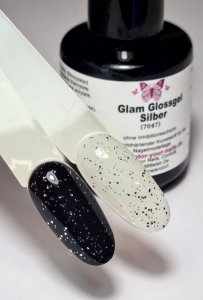 Quick Gloss Glitter Silber (7047). (Glam Gloss) Finishgel ohne Schwitzschicht.