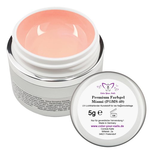 Premium Farbgel Miami Peach  (FGMS-49)- HEMA FREI