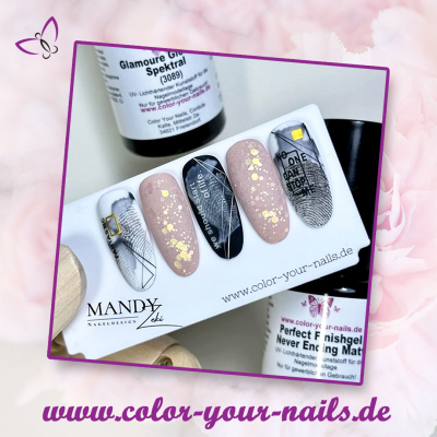 NEUE GRÖßE. Top Gloss Glitter Spektral (3089). Finishgel ohne Schwitzschicht