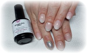 Quick Gloss Glitter Holo Silber in Pinselflasche,...