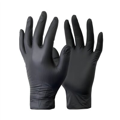 Nitril Handschuhe schwarz, Gr. M. 100 Stk. im Spenderkarton