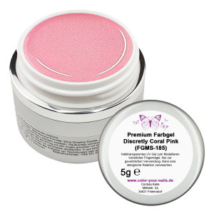 5g Discretly Farbgel, nicht deckend, mit Glimmer. Disc. Coral Pink (FGMS-185)