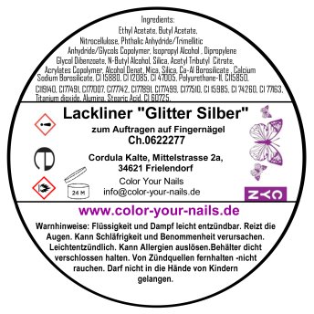 SET: je 8ml Lackliner Glitter Gold & Glitter Silber - Fineliner
