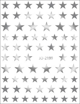 Nagelsticker Sterne. GLANZ SILBER, selbstklebend. (JO-2199) (R2)