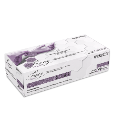 Nitril Handschuhe METALLIC FLIEDER Gr. M., Nitrilhandschuhe 100 Stk. im Spenderkarton