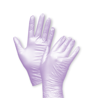 Nitril Handschuhe METALLIC FLIEDER Gr. M., Nitrilhandschuhe 100 Stk. im Spenderkarton