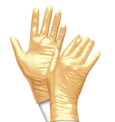 Nitril Handschuhe METALLIC GOLD, Gr. M., Nitrilhandschuhe