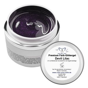 5g Premium Farb-Glittergel Devil Lilac (03)- HEMA-FREE im...
