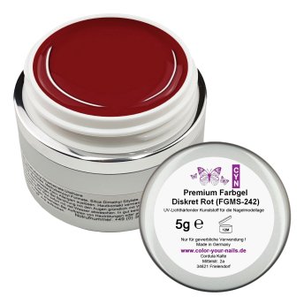 5g Premium Farbgel Diskret Rot (FGMS-242) wunderschönes mittelrot