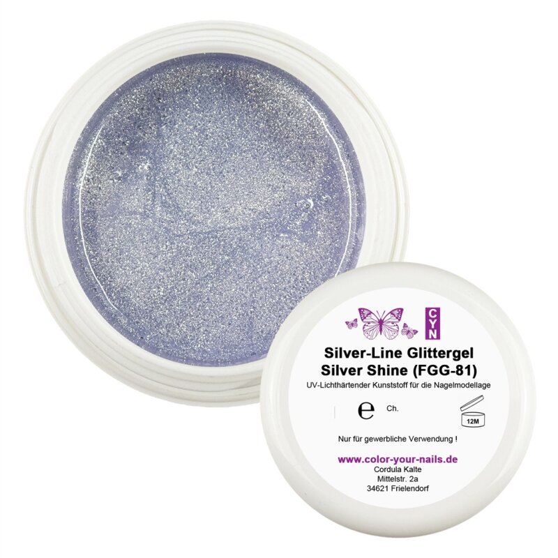 Premium Silver - Line Glamgel, 5g. Farbgele mit silber Glitzer Silver Shine (FGG-81)
