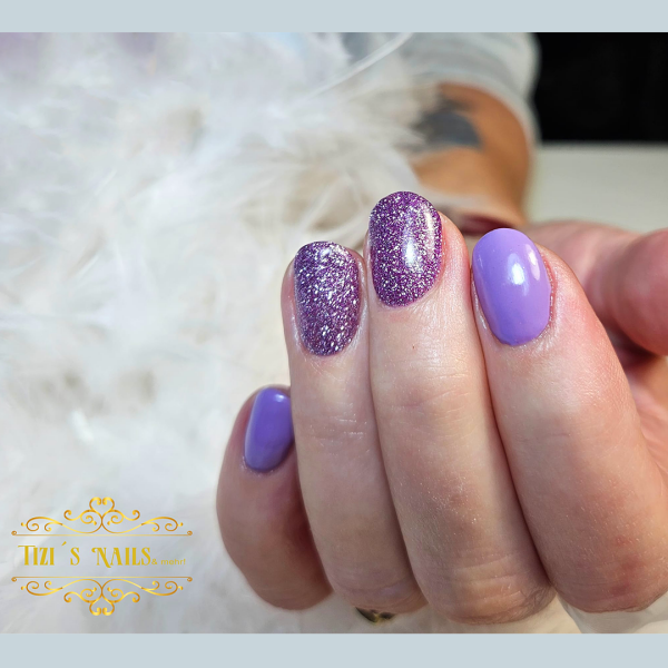 Premium Silver - Line Glamgel, 5g. Farbgele mit silber Glitzer Purple Glow (FGG-82)