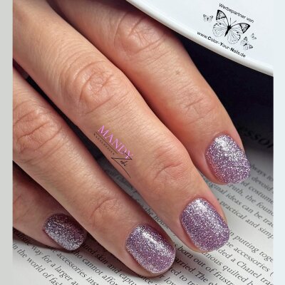 Premium Silver - Line Glamgel, 5g. Farbgele mit silber Glitzer Purple Glow (FGG-82)