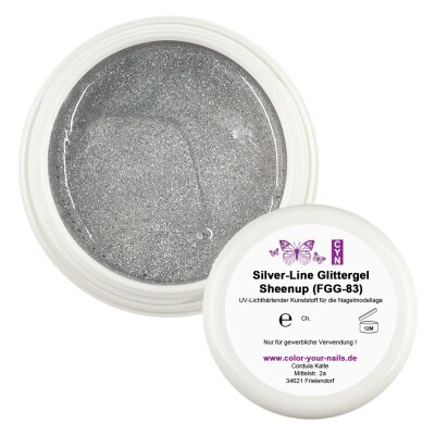 Premium Silver - Line Glamgel, 5g. Farbgele mit silber Glitzer Sheenup (FGG-83)