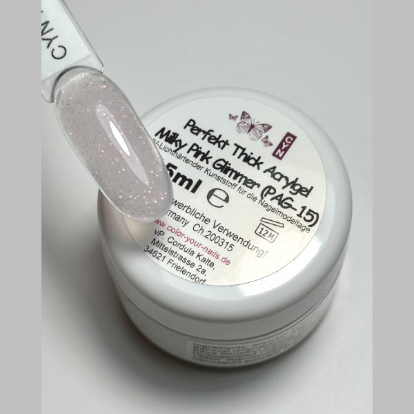 Perfekt Thick Acrylgel Milky Pink Glimmer (PAG-15) 15ml