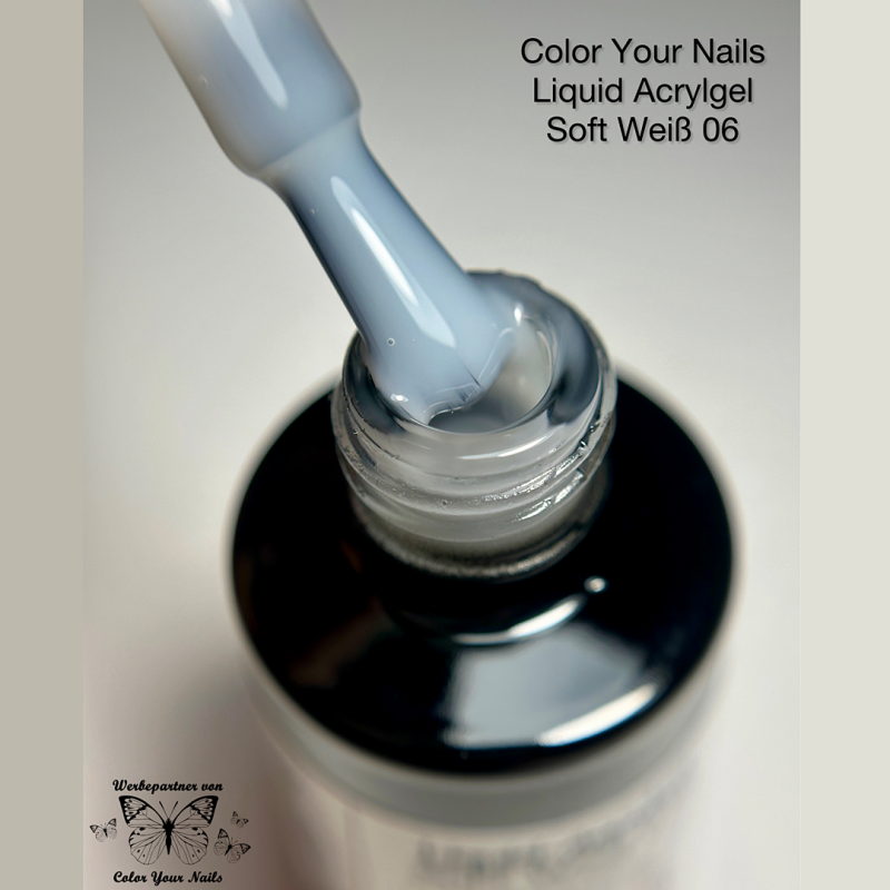 Liquid Acrylgel, 5ml in Pinselflasche Soft weiß (06)