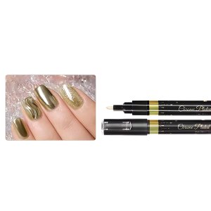 Mirror Pen Gold, Nailartstift Chrome Gold
