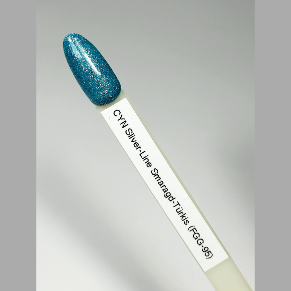 Premium Silver - Line Glamgel, 5g. Farbgele mit silber Glitzer Smaragd-Türkis (FGG-95)