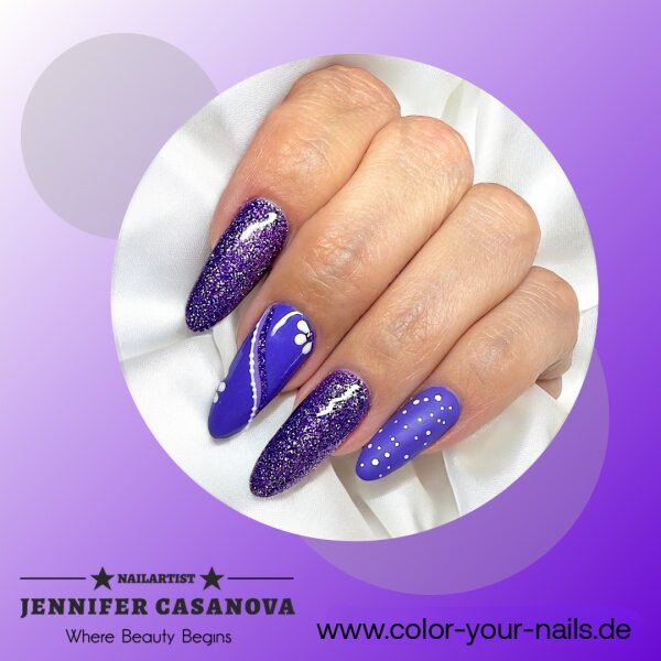 Premium Silver - Line Glamgel, 5g. Farbgele mit silber Glitzer Traubenlila (FGG-96)