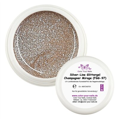 Premium Silver - Line Glamgel, 5g. Farbgele mit silber Glitzer Champagner-Mirage (FGG-97)