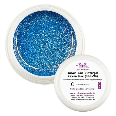 Premium Silver - Line Glamgel, 5g. Farbgele mit silber Glitzer Ocean Blue (FGG-94)
