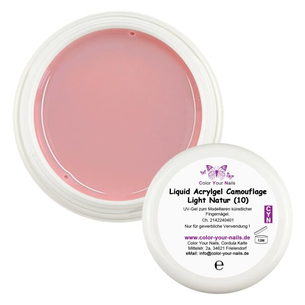 Liquid Acrylgel IM TIEGEL. Farbe: 30g Cam. light Natur (10)