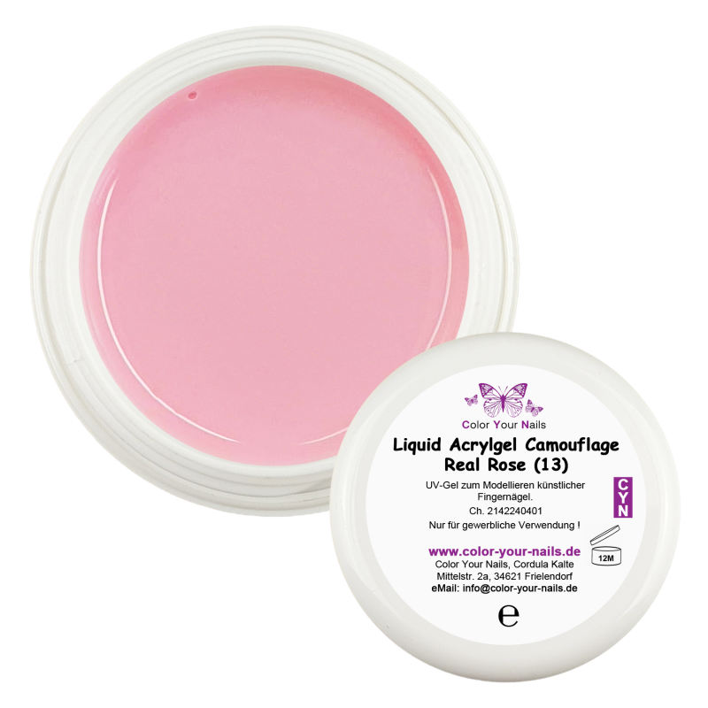 Liquid Acrylgel IM TIEGEL. Farbe: 15g Cam. Real Rose (13)