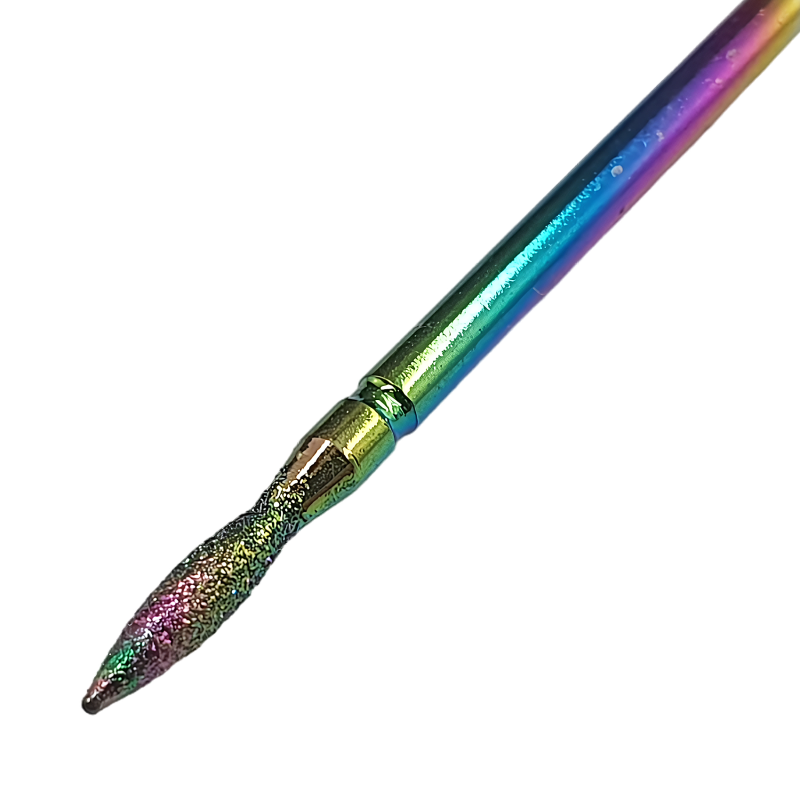 Nagelhautbit Flamme Rainbow (No.31) abgerundete Spitze, MITTEL