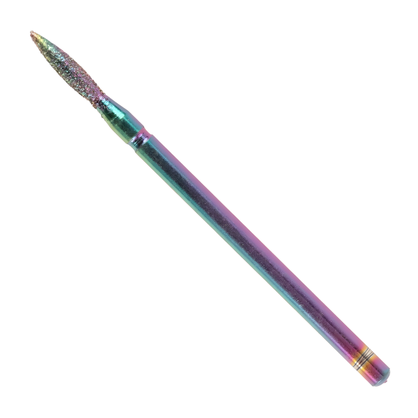 Nagelhautbit Flamme Rainbow (No.31) abgerundete Spitze, MITTEL