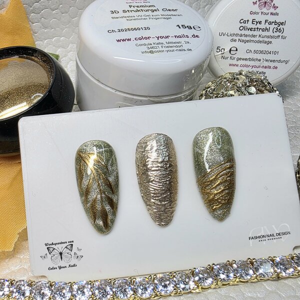 Crystal Cat Eye Farbgele Olivestrahl  (36)