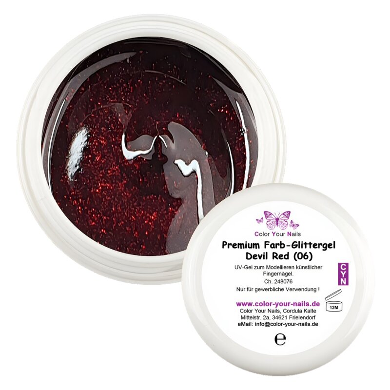 5g Premium Farb-Glittergel Devil - Serie Devil Red (01)