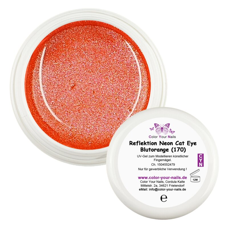 Reflektion Neon Cat Eye Farbgel Blutorange (170)