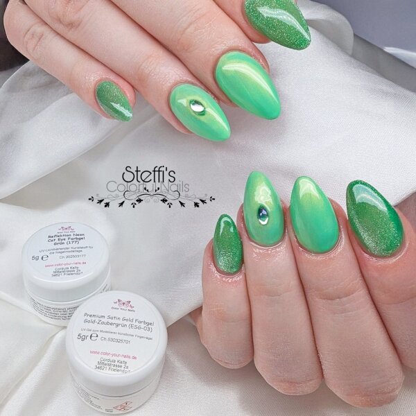 Reflektion Neon Cat Eye Farbgel Grün (177)