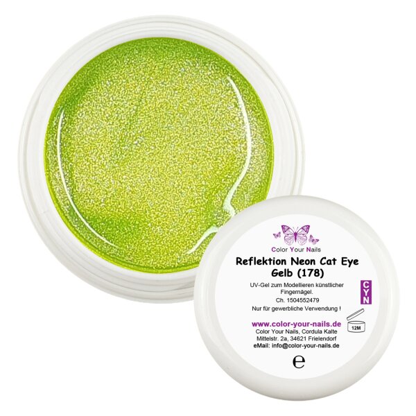 Reflektion Neon Cat Eye Farbgel Gelb (178)