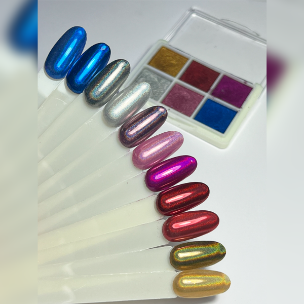 Chrome Puder Collection Blau Lila Silber Gold Pink Rosa
