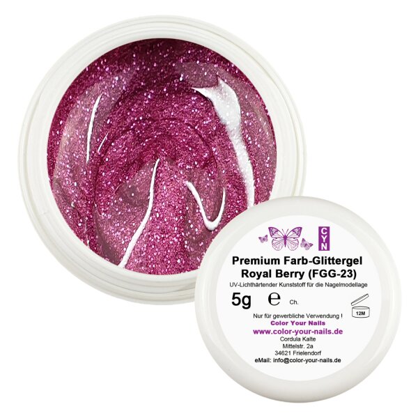 5g Premium Farb - Glittergel Royal Berry (FGG-23)