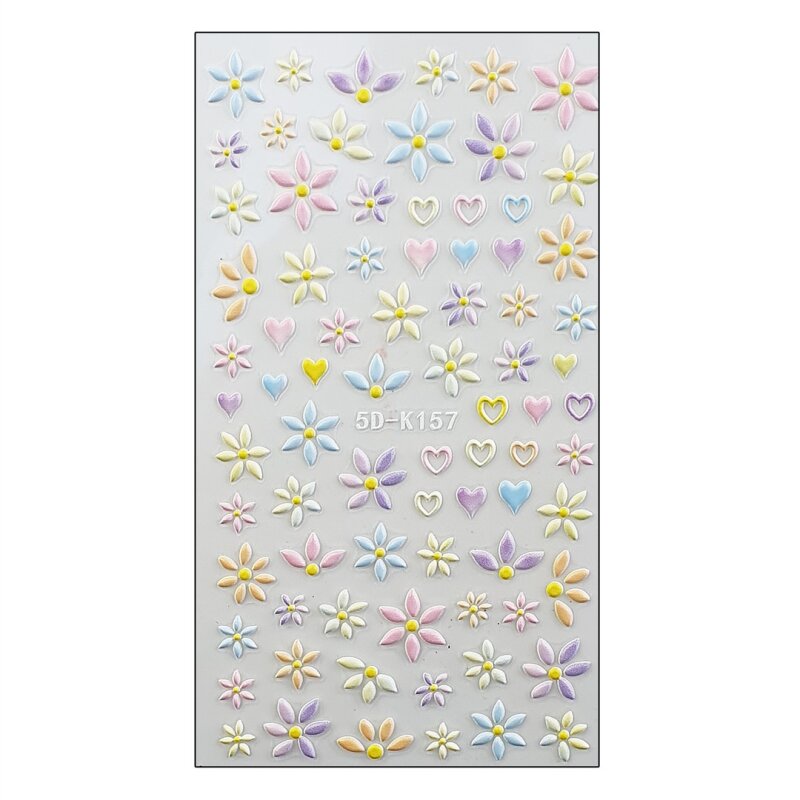 5D Nagelsticker Sommerblüten pastell (5D-K-157)