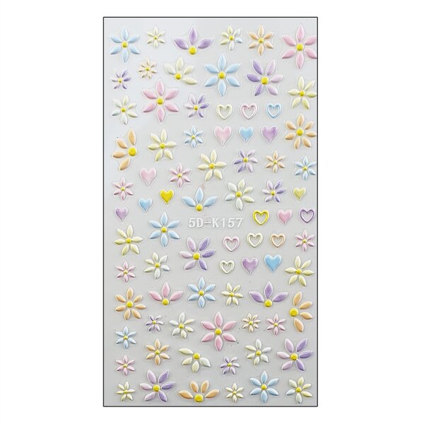 5D Nagelsticker Sommerblüten pastell (5D-K-157)