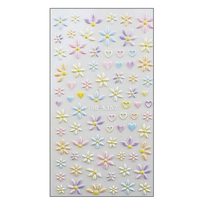 5D Nagelsticker Sommerblüten pastell (5D-K-157)