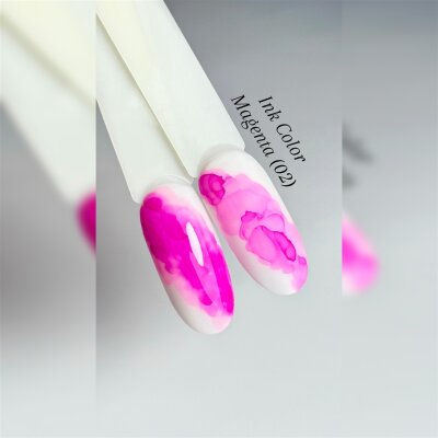 Ink Color – Nailart Farbe in vielen Farben Magenta (02) 4,5ml Pinselflasche
