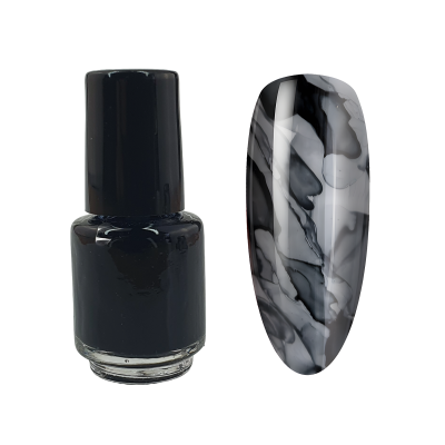 Ink Color – Nailart Farbe in vielen Farben Schwarzblau (12) 4,5ml Pinselflasche