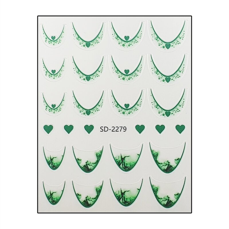 Smile-Line Nagelsticker mit Design. (SD-Serie) Farbwahl Grün – SD-2279