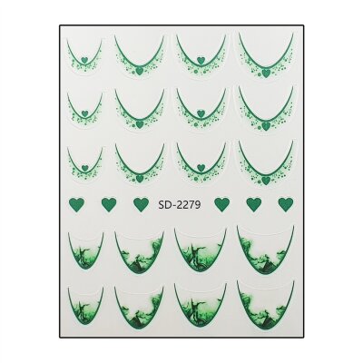 Smile-Line Nagelsticker mit Design. (SD-Serie) Farbwahl Grün – SD-2279