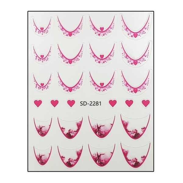 Smile-Line Nagelsticker mit Design. (SD-Serie) Farbwahl...