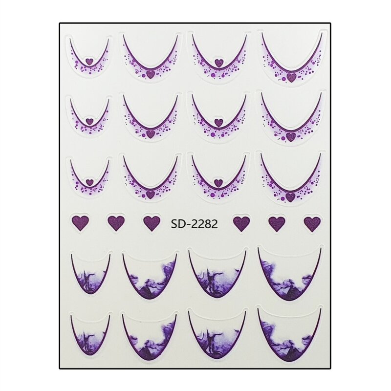 Smile-Line Nagelsticker mit Design. (SD-Serie) Farbwahl Lila – SD-2282