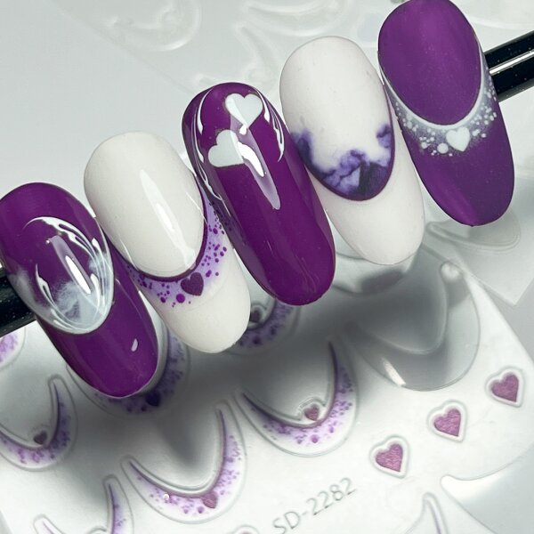 Smile-Line Nagelsticker mit Design. (SD-Serie) Farbwahl Lila – SD-2282