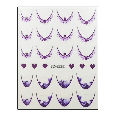 Smile-Line Nagelsticker mit Design. (SD-Serie) Farbwahl Lila – SD-2282