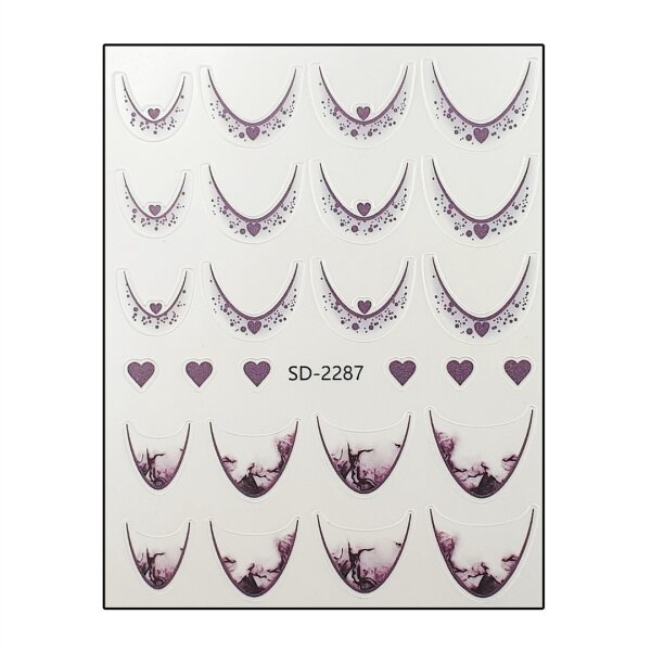 Smile-Line Nagelsticker mit Design. (SD-Serie) Farbwahl...